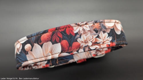Hundehalsband aus Softshell - Vintage Flower