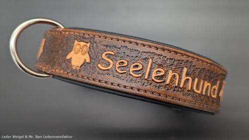 geeignet für Halsumfang von 43 cm bis 52 cm ---> Halsband 1405 --> Leder --> Breite 4 cm