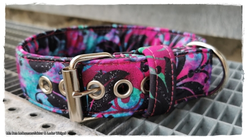 Hundehalsband aus Softshell - Black Pink