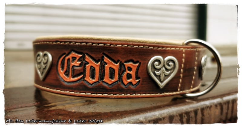 Hundehalsband - Modell Edda (Name frei wählbar)