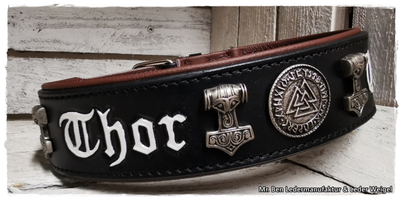 Hundehalsband - Modell WotansKnoten (Name frei wählbar)