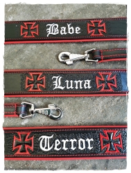 Hundehalsband punziert - Modell Loki (Name frei wählbar)