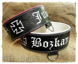 Hundehalsband punziert - Modell Loki (Name frei wählbar)