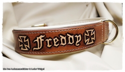 Hundehalsband punziert - Modell Freddy (Name frei wählbar)