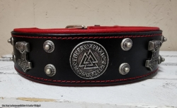 Hundehalsband - Wotan in schwarz/rot