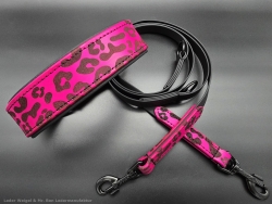Hundehalsband aus Leder - Pink LeoLiebe