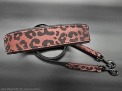 Set 69 --> Hundehalsband Leder + Leine --> Breite 4 cm ---> geeignet für Halsumfang von 53 cm bis 61 cm