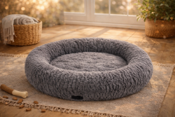 Hundebett Donut aus Softplüsch - 70 - Grau